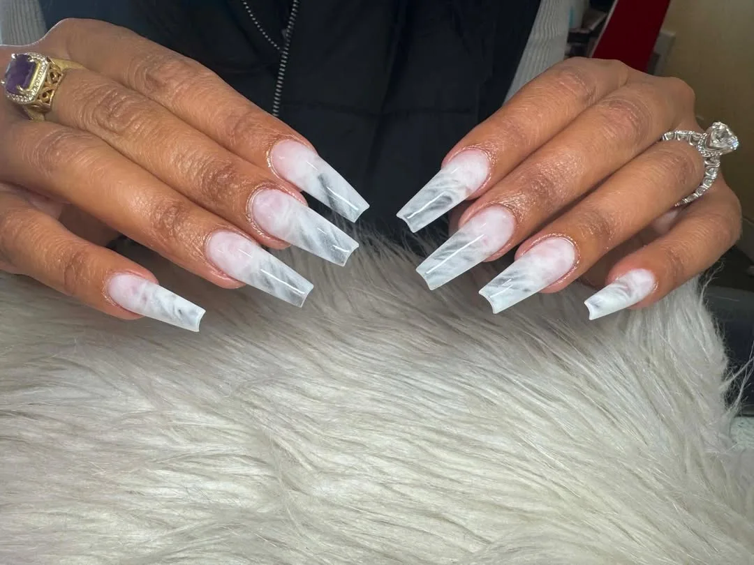 Icy French custom nail set by Doris Nails Lounge